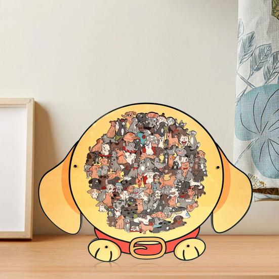 135 шт./набор Деревянный пазл в форме собаки Тренировка логики Деревянная головоломка с животными Игра Образовательная Сложная