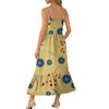 Women's Long Beach Casual Elegant Spaghetti Strap Maxi Dress Floral Low-key Flowing Bohemian Dress