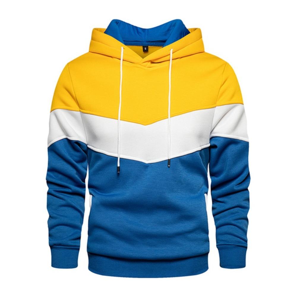 Мужские толстовки с капюшоном Color Blocking Sweatshirt Мужские толстовки с капюшоном с длинным рукавом Мужские облегающие повседневные спортивные костюмы для мужчин