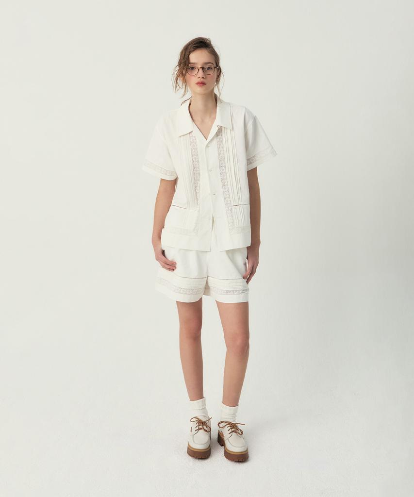 GROVE Ellis Lace Shorts (Ivory)