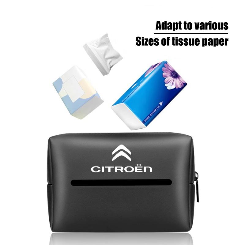 ALB1   Soft Leather Car Tissue Box Hanging Toilet Paper Bag For Citroen Celysee C6 C3 C5 C1 C2 C4 Aircross Picasso Cactus Berlingo Saxo