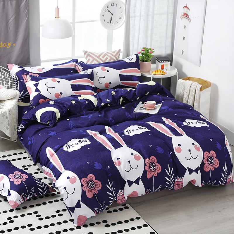 Комплект из четырех предметов постельного белья из стираного хлопка, пододеяльник, простыня, пододеяльник, простой комплект в скандинавском стиле