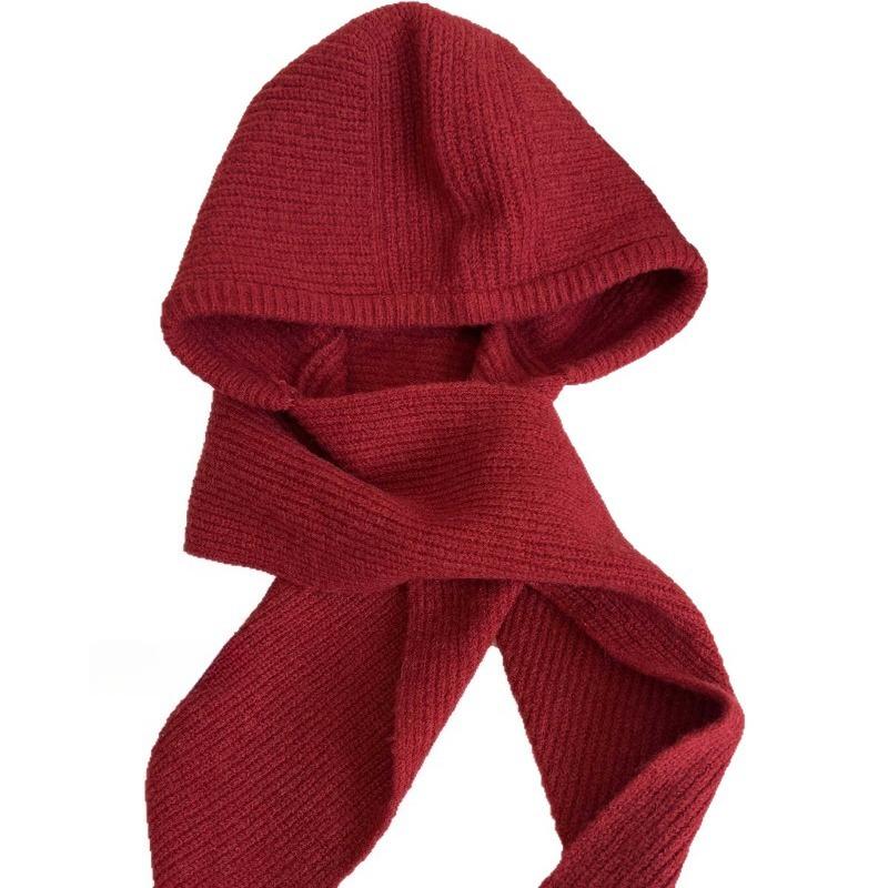 1pc Women Hooded Scarf Cape Balaclava Hat,outdoor Winter Warm Knit Wrap-Around Neck Warmer,Suitable for Daily Wear,vacation