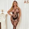Oversize Women Mesh Hollow Sexy Bodystockings Large Plus Size See Through Erotic Open Crotchless Lingerie Bra Set XXXXL