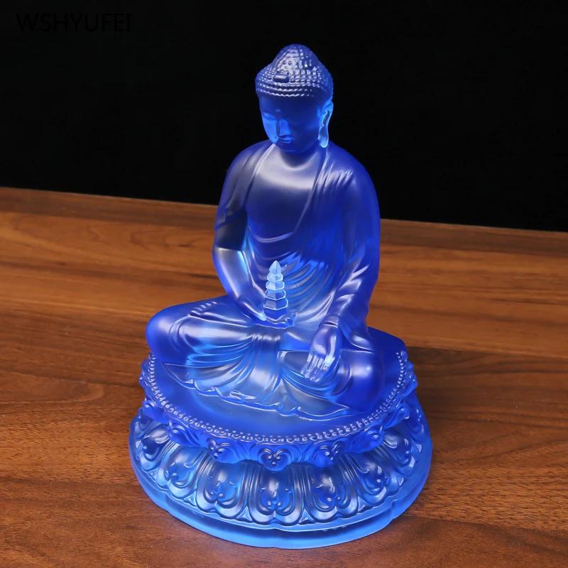 1 PCS 19cm High Resin Buddha Statue Home Living Room Pharmacist Buddha Temple Offering Feng Shui Ornaments