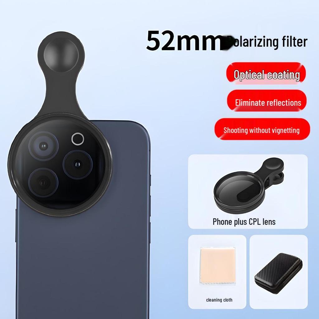 52mm Universal CPL Polarizing Filter for High-Definition Mobile Photography