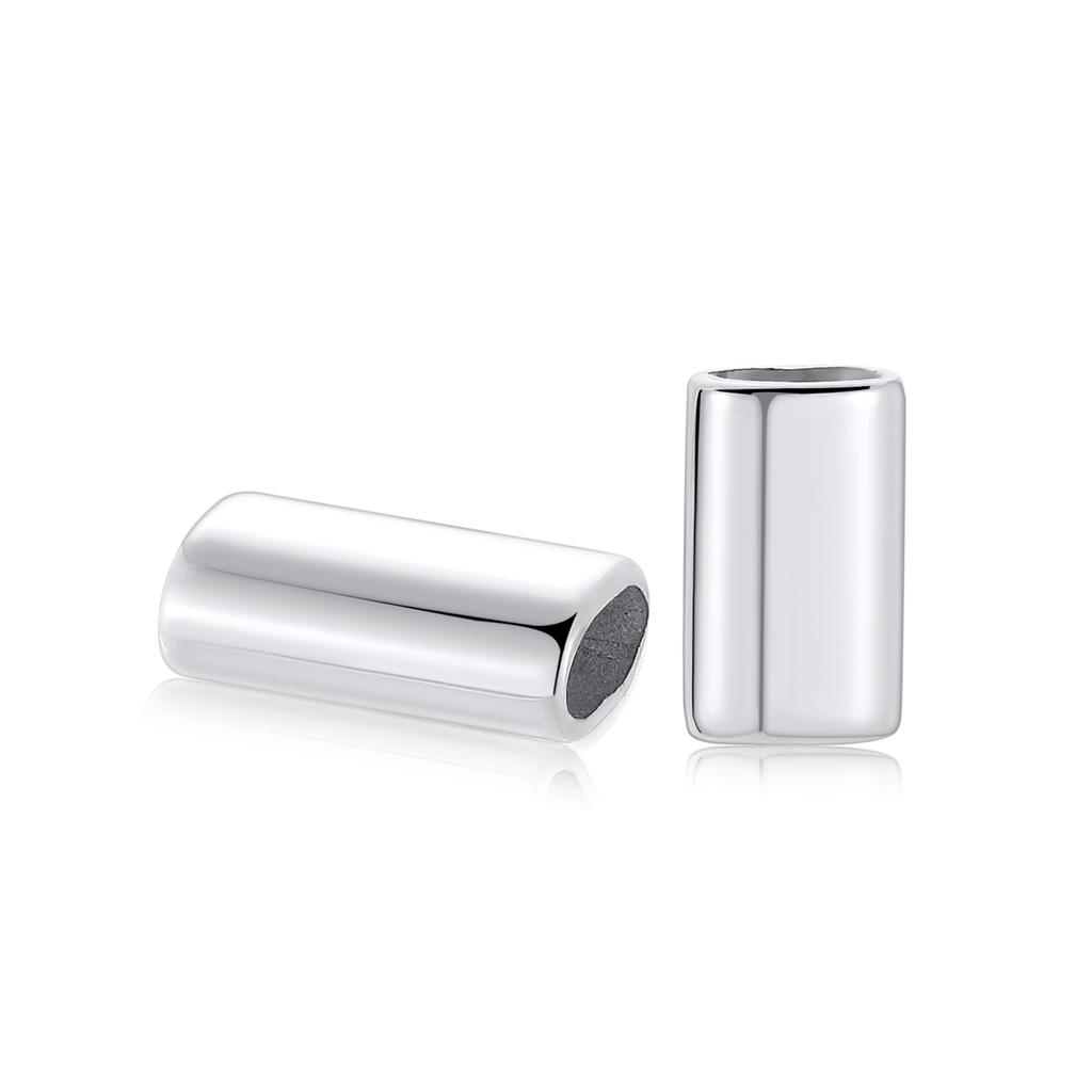 6PCS Stainless Steel Charm Slider Spacer Beads Metal Big Large Hole for Bracelet Leather Parts Jewelry Making Accessories