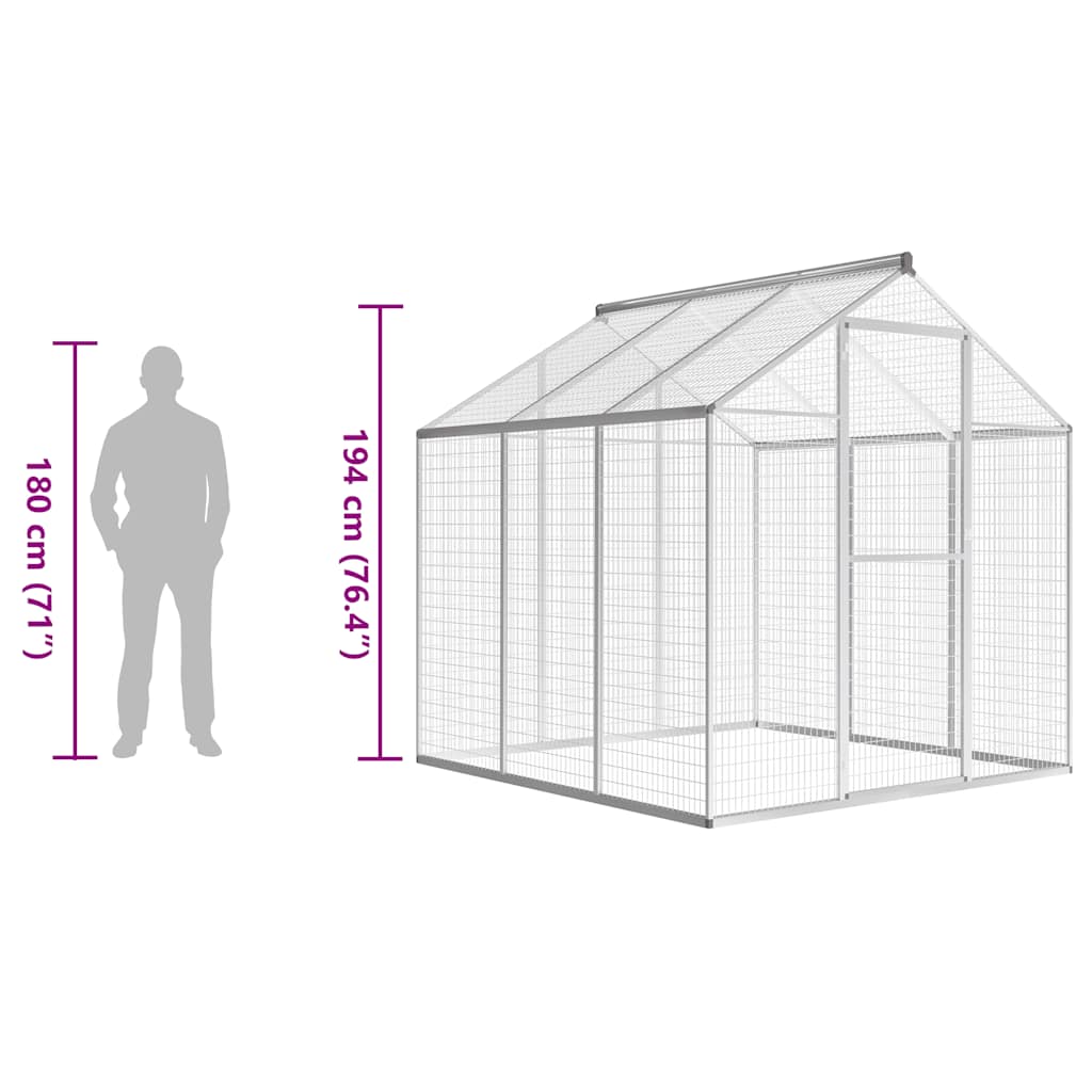 Outdoor Aviary Aluminum 183 x 178 x 194 cm