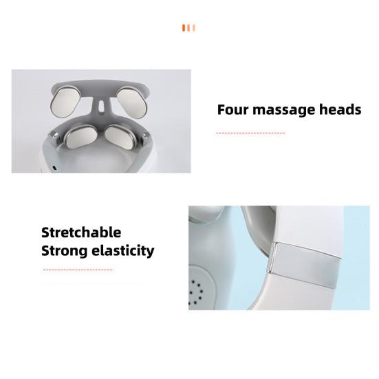 Портативный массажер для шеи 6 режимов вибрации 16 уровней интенсивности Перезаряжаемый Глубокотканный Обезболивающий Электрический Вибрационный Шейный Массажер с Подогревом