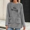 Womens Oversized Fleece Hoodie With Letter Print Pockets Casual Lounge Wear