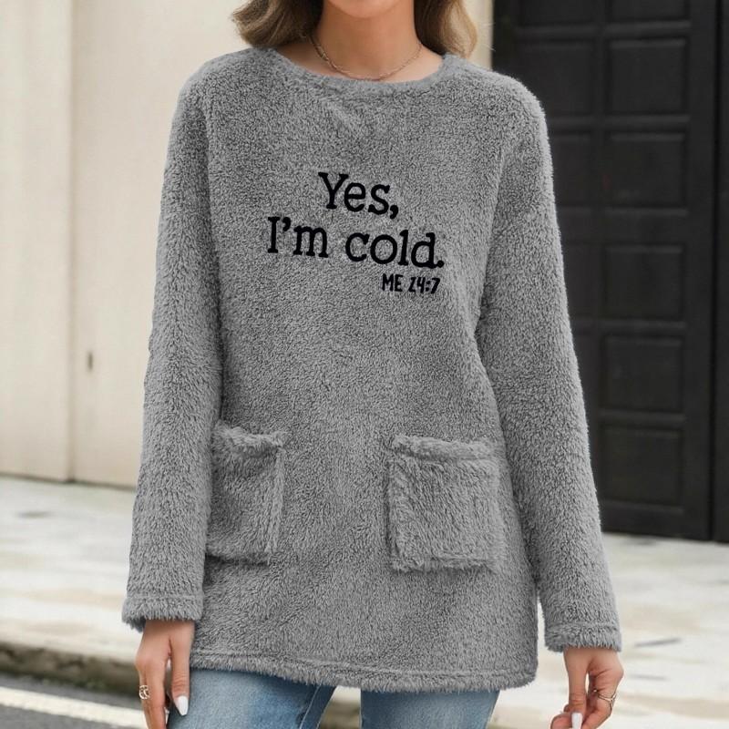 Womens Oversized Fleece Hoodie With Letter Print Pockets Casual Lounge Wear