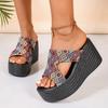 Casual Slippers Shoes Female 2025 Open Toe Women's Slippers Outdoor Platform Women Mixed Colors High Wedges Plus Size Sandals