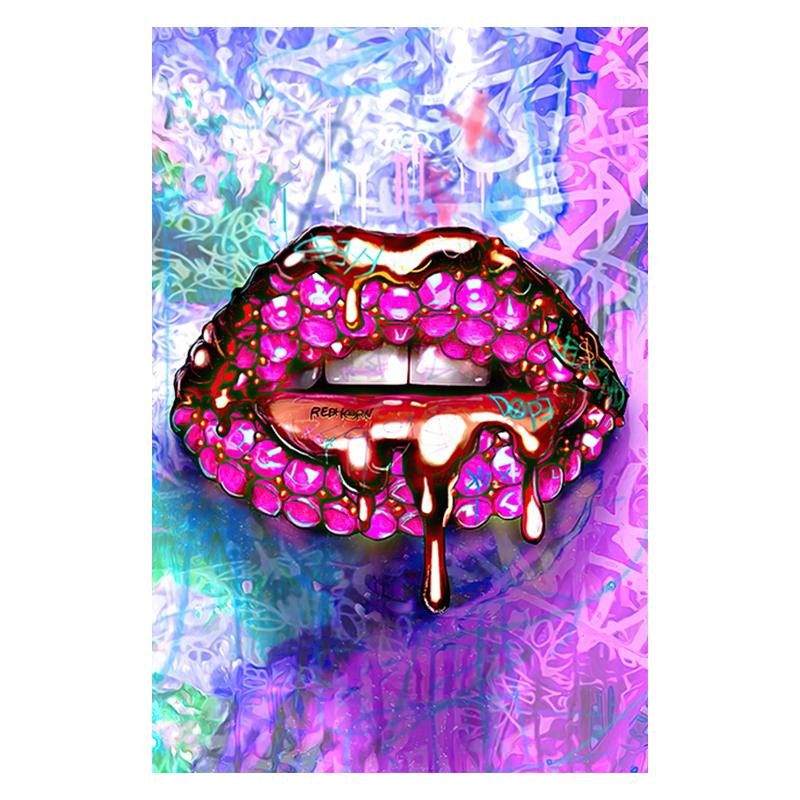 Девушка сексуальные губы холст картина поп-стрит граффити настенные художественные постеры и принты современная настенная картина для спальни украшения дома
