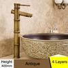 Basin Faucet Antqiue Brass Bamboo Waterfall Bathroom Sink Faucet Single Lever Deck Bath Toilet Mixer Water Tap WC Taps ZLY-6660