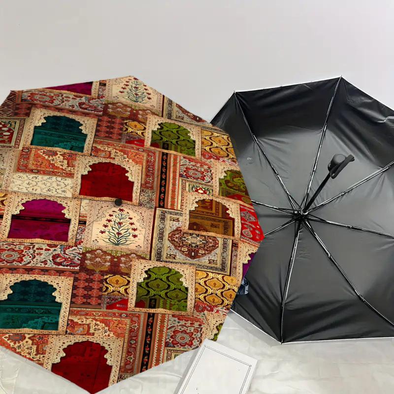 1PC Arches OrientalAutomatic Open/Close Umbrella with Windproof, 8-Rib Sturdy Canopy, Durable Ribs, Fashionable Design1312A