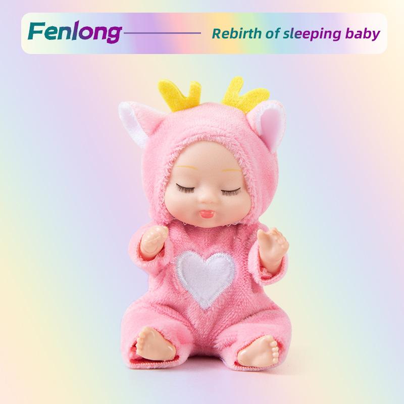 3.5in Bionic Sleeping Doll Palm Reborn Frog Dog Bear Bjd Cute Animal Adjustable Joints Comfort Girls Toys Pajama Clothing Change