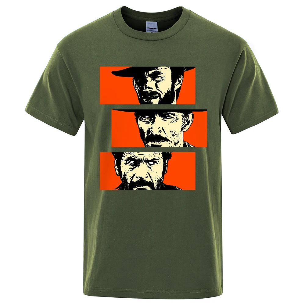 The Good the Bad and Ugly Blondie Angel Eyes Tuco Cowboy T Shirt  UnisexIl buono brutto cattivo Oversized Cotton Tee shirt