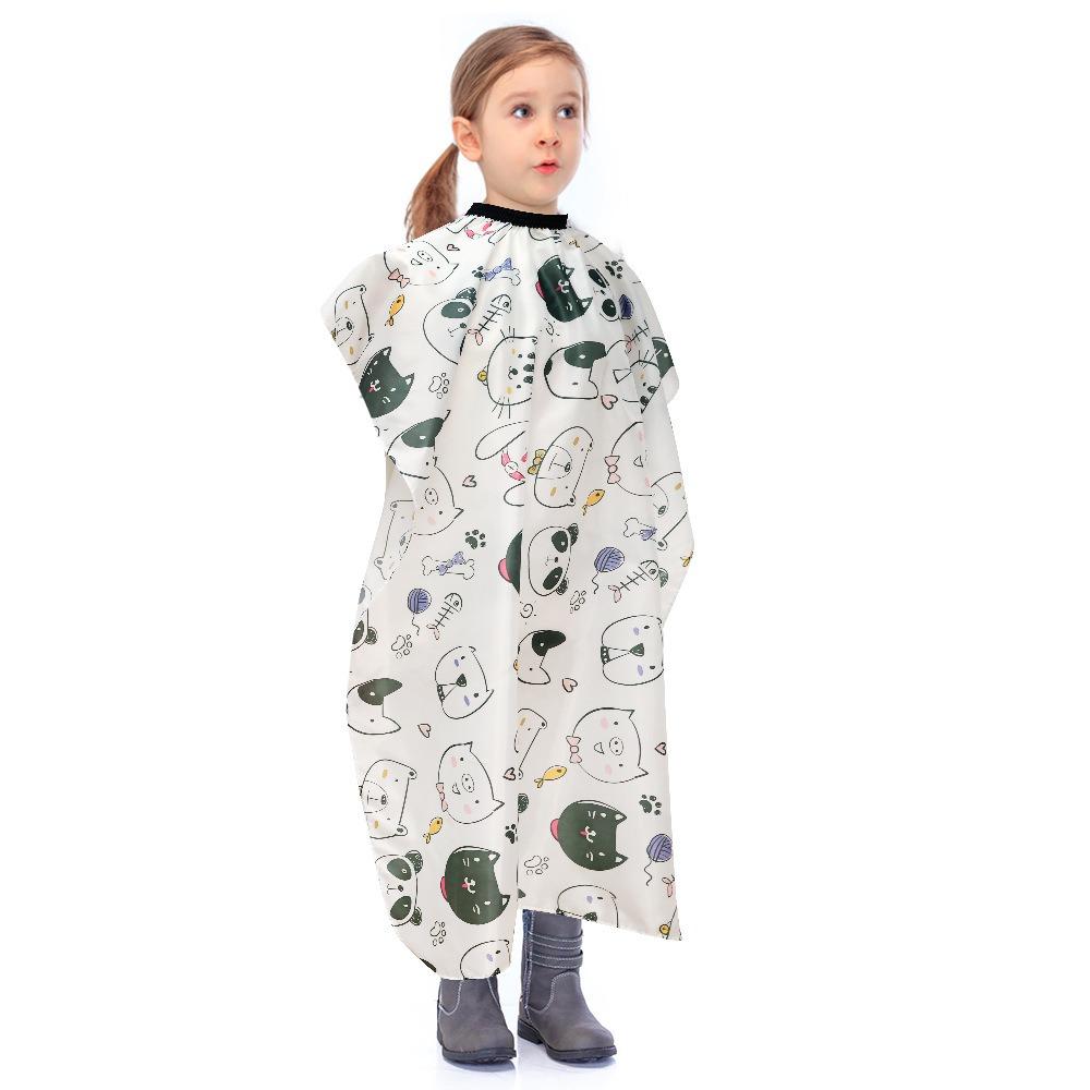 Милая детская накидка для парикмахера, водонепроницаемый парикмахерский халат для стрижки, парикмахерская
