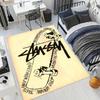 Dark Gray Camo City Text Signature Logo Area Rug Non Slip Mat, Camouflage Street Style Carpet for Game Room Bedroom Decor