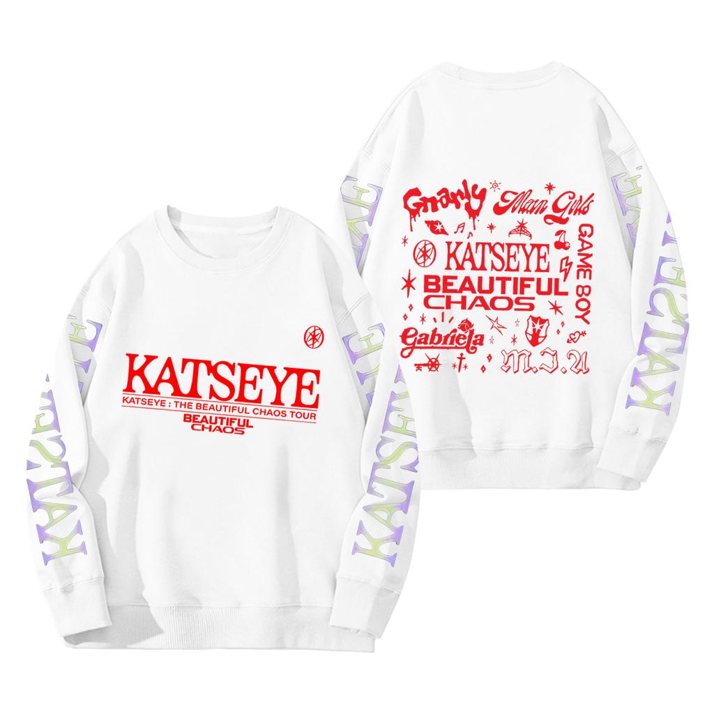 Women's Fashion Long Sleeve Print Round Neck Loose Pullover Sweater Top