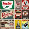 Винтажная металлическая жестяная вывеска Sinclair Castrol Texaco Esso для моторного масла Ретро Газ Автомобильная тематика Настенный декор Деревенская табличка для гаража