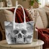 Marble Skull Pattern Tote Bag Fashion Trendy Daily Carry Handbag