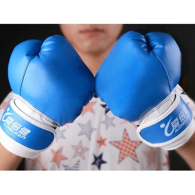 Kids Boxing Gloves Muay Thai Kickboxing Training Punching Bag Youth Martial Arts Practice PU Semi-Finger