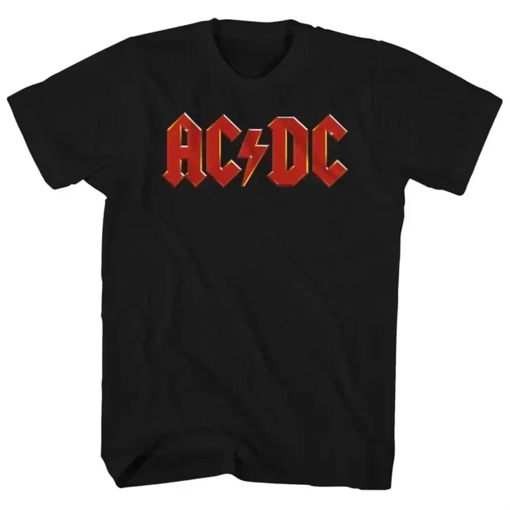 Классическая футболка с принтом AC DC Женская хип-футболка с коротким рукавом Мужская футболка Уличный топ для фанатов Подарок Женская одежда