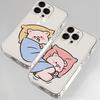 Милый Мультяшный Розовый Свинья Пара Чехол для Телефона Для iPhone 17 16 15 11 12 14 13 Pro Max Mini X XS XR 7 Plus 16E Air Ударопрочный Чехол