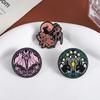 Floral Bat Enamel Pins Custom Ghost Shadow Brooches Lapel Badges Clothes Gothic Animal Jewelry Gift for Friends