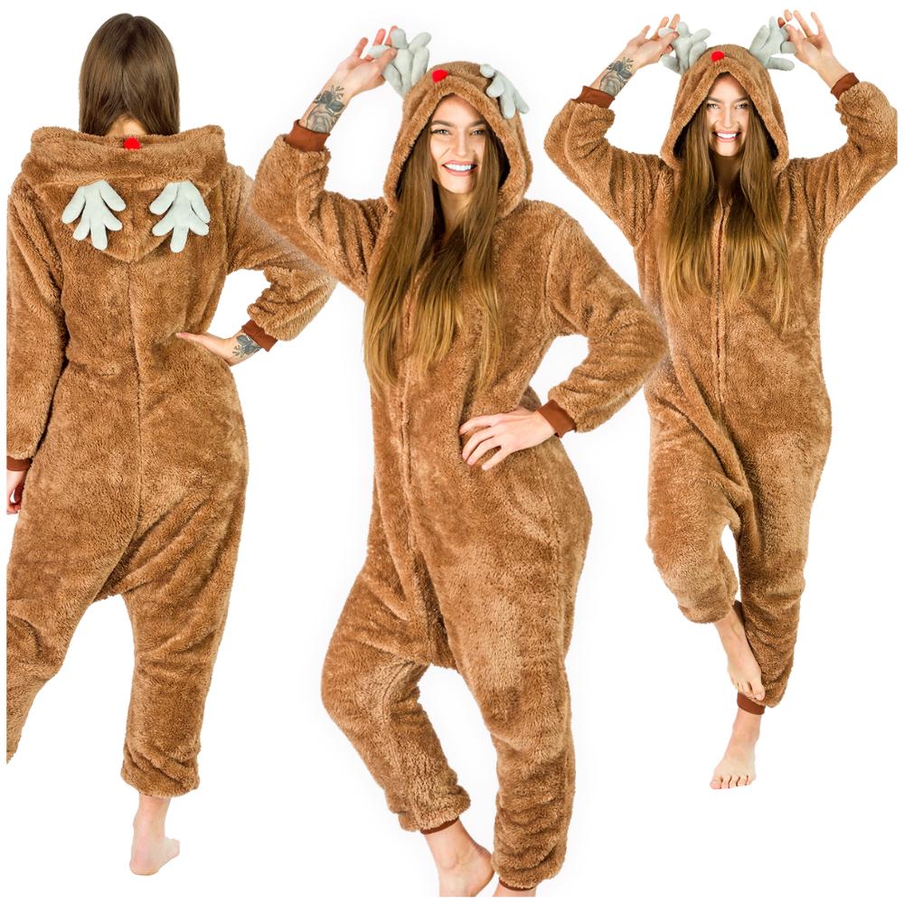 Men's dark reindeer pajamas gift kigurumi onesie one-piece l Reindeer Onesie Costume - L