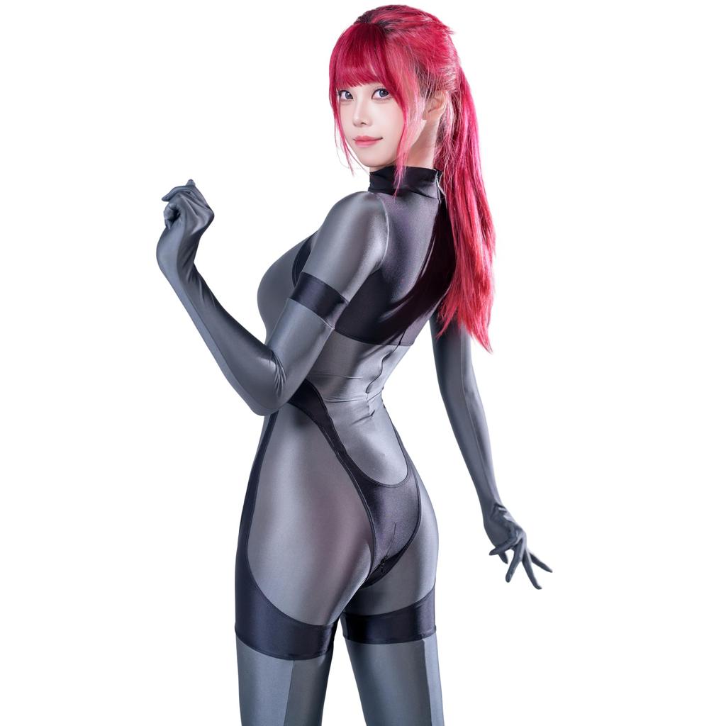 Sexy Cosplay Smooth Shiny Dance Tights [LOST-G] Full-Body Tights, Costume, Pantyhose, (DARK GRAY, L)