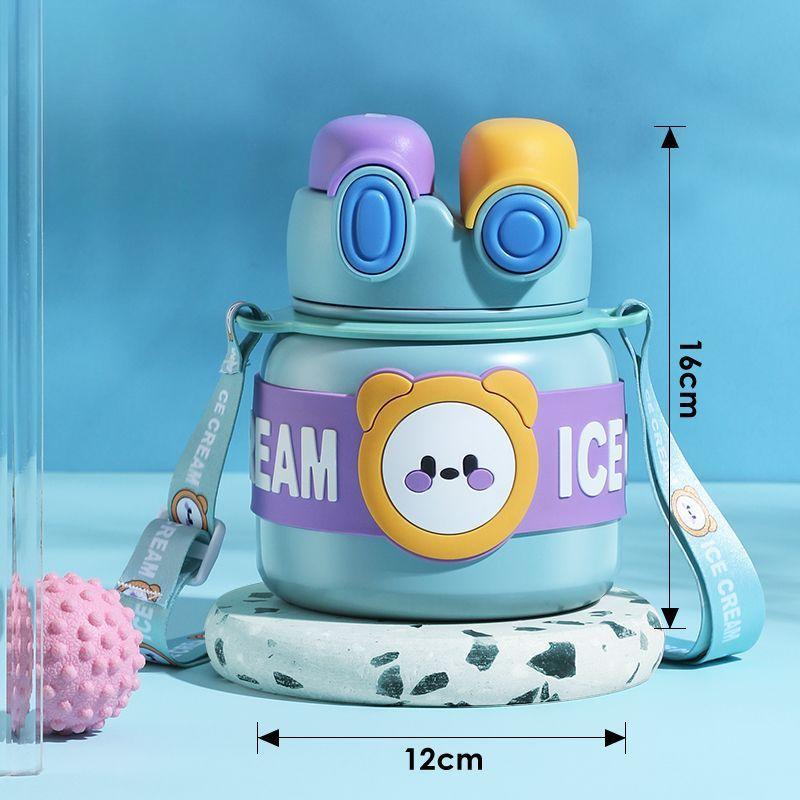 Термостойкая мультяшная крышка, симпатичная термос-чашка для девочек, нержавеющая сталь, соломенный горшок, детская симпатичная переносная чашка для воды