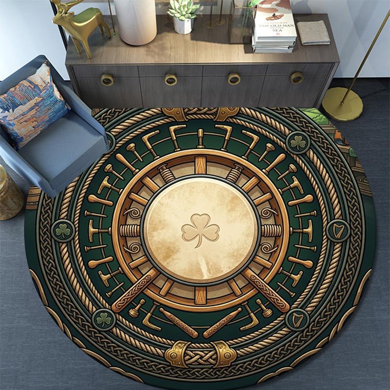 Celtic Craft Wheel Round Area Rug Under Office Chairs Bedroom Living Room Home Decor