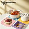 Portable Camping Food Container Foldable Silicone Magnetic Mat, Heat Resistant Hot Pad, Waterproof Pot Holder Non-slip Trivet for Kitchen Dining