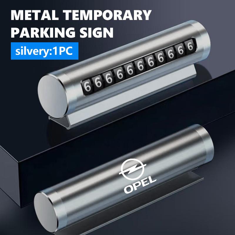 Metal Car Temporary Parking Card Rotate Phone Number Plate Auto Accessories For Opel OPC Astra J H G K Insignia Corsa D B E YC4