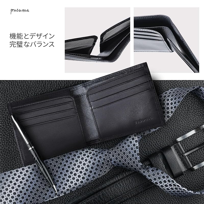 [JPSpiritus] pneuma Mark.II wallet men's bi-fold simple luxury vegetable tanned leather Holds 12 pieces With coin purse card case coin case money clip