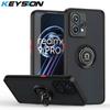 KEYSION Модный матовый чехол для Realme 9 Pro + 9i, противоударный чехол с прозрачным кольцом для телефона OPPO A96 A95 A94 A76 A36 A74 A54 5G