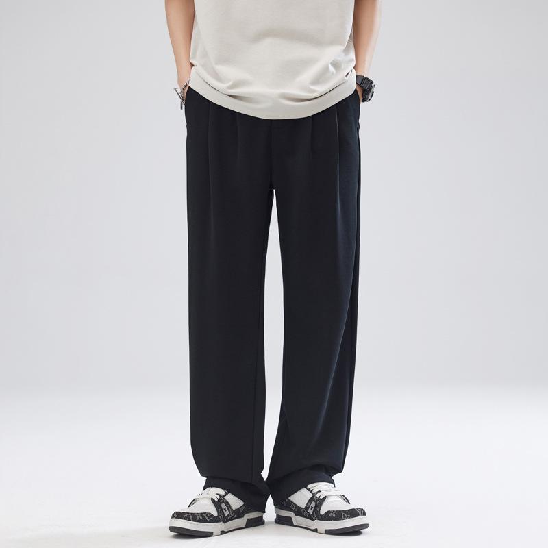 LKTM Мужские повседневные прямые брюки на весну/осень - Простые, свободные, высококачественные и универсальные