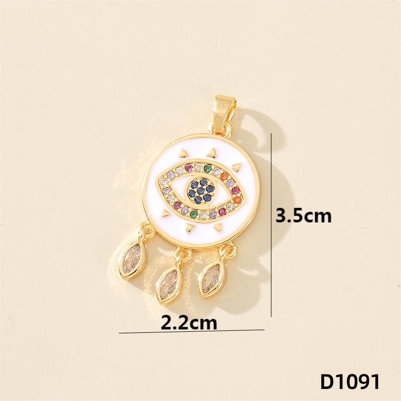 Devil'S Eye Jewelry Chain Pendant Hip Hop Jewelry Copper Gold Plated Zircon Accessories Pendant
