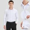Мужская однотонная рубашка с французскими манжетами и длинным рукавом ( Бесплатный подарок: Случайные металлические запонки), Планка со скрытыми пуговицами спереди, официальные мероприятия и вечеринки