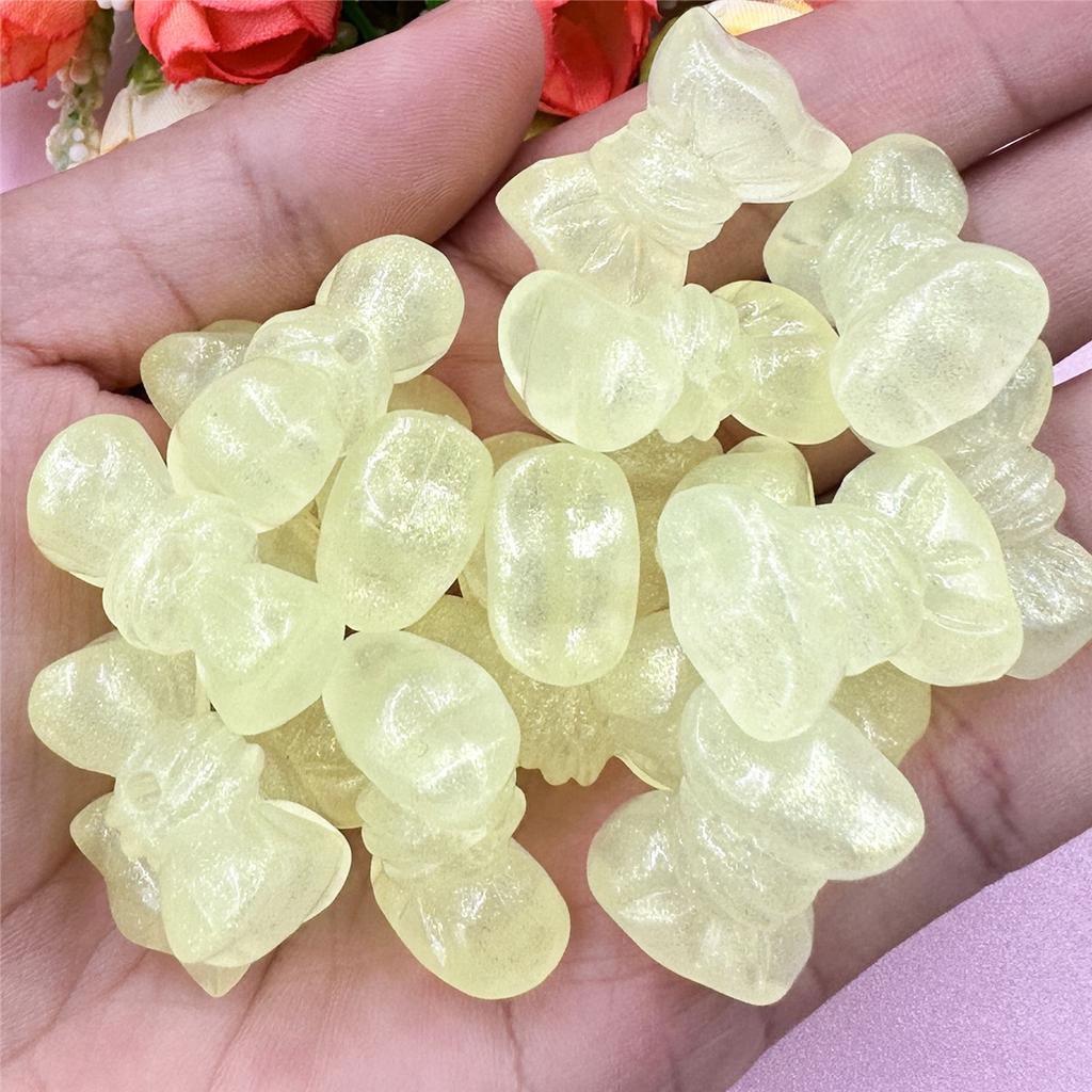 Home Party Supplies Jewelry Making Handmade Material 16.2*24.2mm Bow 20Pcs Acrylic Charms Colorful Exquisite Loose Beads With Hole DIY