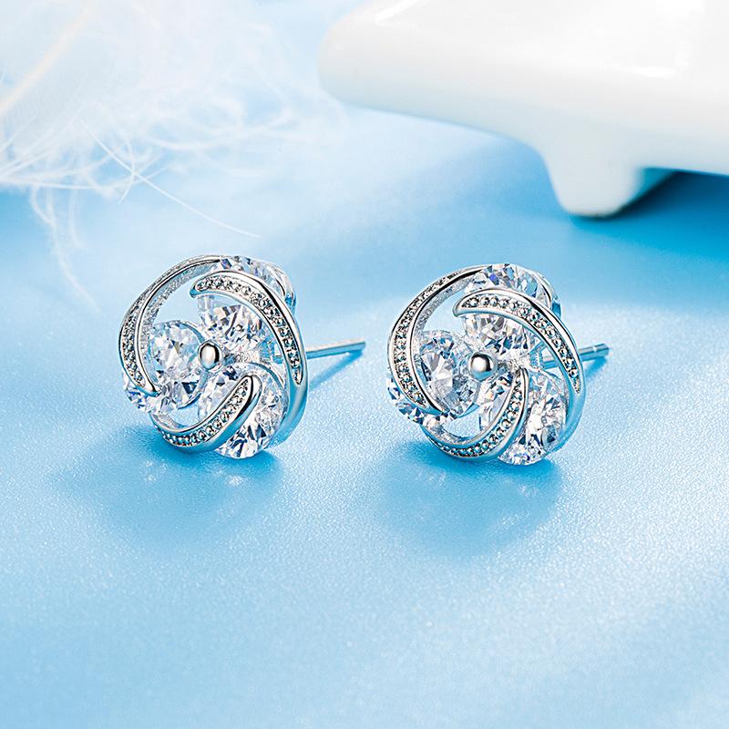 Новые Серьги из Стерлингового Серебра 925 Пробы Модные Фианиты AAA Для Женщин Изысканные Студентка Девушка Ювелирные Аксессуары Свадебная ВечеринкаХороший продукт