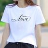 Love Trend Letter Style Cute Clothing Women's T Shirt Woman Short Sleeve Tee Top Fashion Print Lady Female Casual Graphic T-shirts