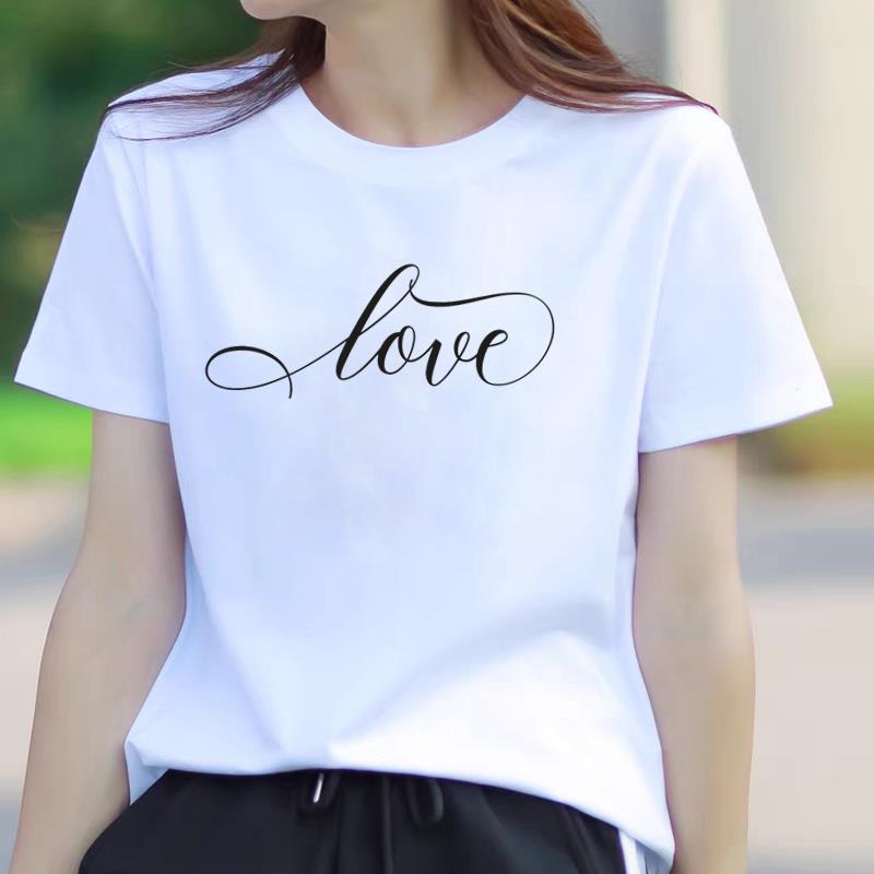 Love Trend Letter Style Милая одежда женская футболка женская футболка с коротким рукавом модный принт женская повседневная графическая футболка