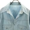 70s 80s Vintage Chambray Shirt Jacket Ice Blue Men's Used