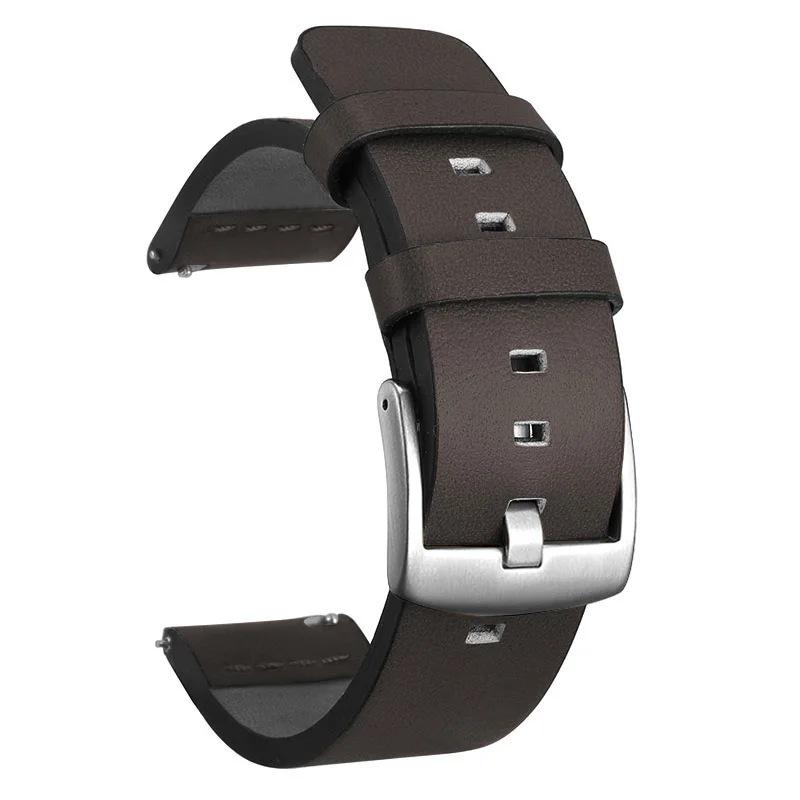 Ремешок для часов из натуральной кожи, универсальный, для Samsung Gear S3/S2, Huawei и др.. Доступно в 20 мм/22 мм, 4 размера