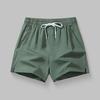 Мужские летние шорты с эластичной талией, регулируемые спортивные шорты на шнурке с карманами, однотонные широкие шорты