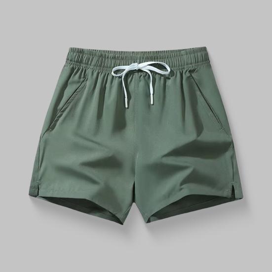 Мужские летние шорты с эластичной талией, регулируемые спортивные шорты на шнурке с карманами, однотонные широкие шорты