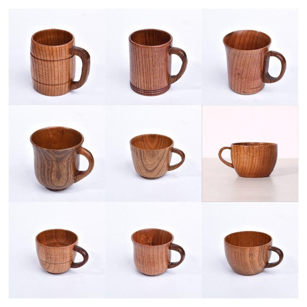 Japanese Style Wooden Tea Cup Handmade Wine Mug Cup Gift Drinking Cup Restaurant
